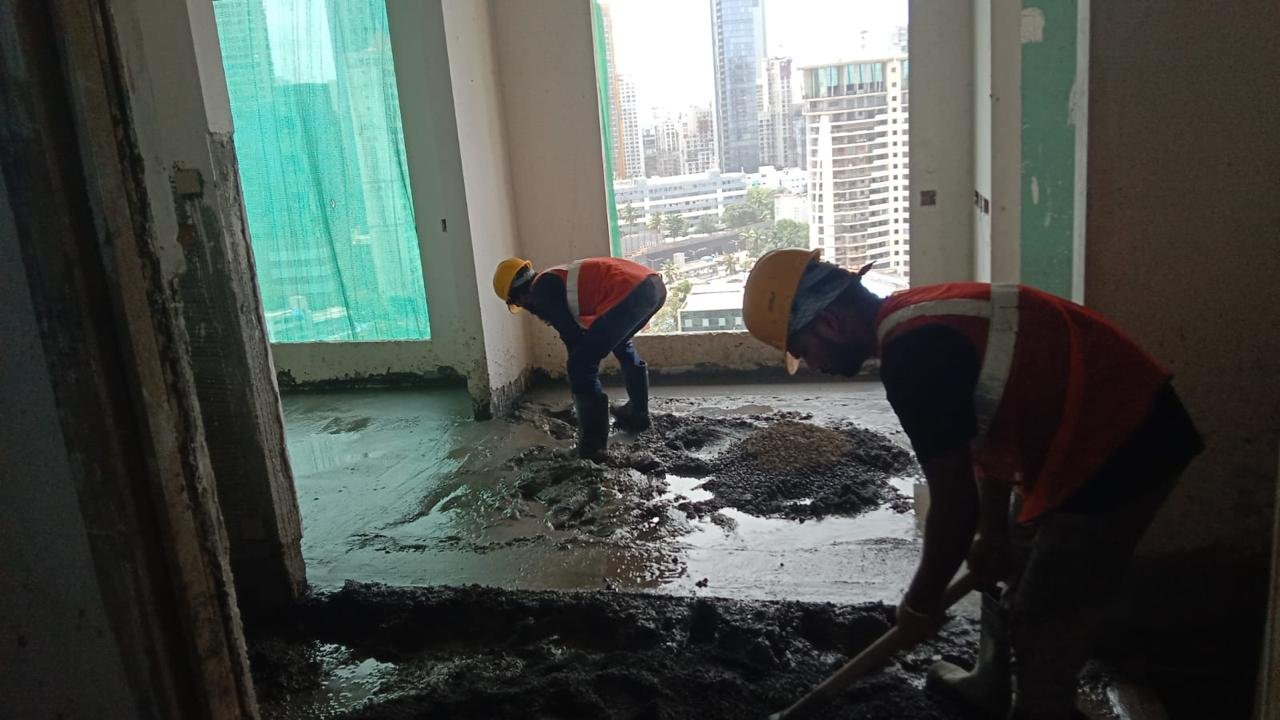 Prepared base before tile laying