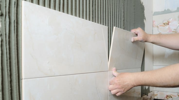 Wall tiling and cladding installation work